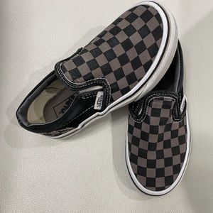 Vans kids checkerboard slip on shoes 11.5